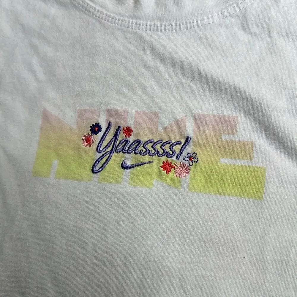 Nike The Nike Tee Pastel Ombre With Embroidered Yaassss! Graphic TShirt N46